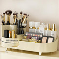 Rotating Makeup Organizer for Vanity with Brush Holder, Cosmetic Makeup Storage Organizer, Large Spinning Makeup Skincare Org