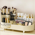 Rotating Makeup Organizer for Vanity with Brush Holder, Cosmetic Makeup Storage Organizer, Large Spinning Makeup Skincare Org