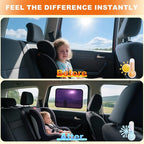 Car Window Shades - Static Cling Sun & Glare Blocker, Semi-Transparent Privacy Window Cover for Side & Rear Windows, Removable Tint for SUV Truck RV (15.75" x 13.78")