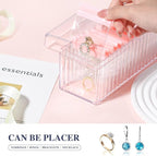 HOMEHIVE Acrylic Jewelry Box Organizer, Clear Jewelry Organizer Holder with 20 Portable Anti Tarnish Jewelry bags, Travel Jew