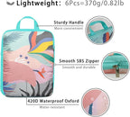 6 Pcs Compression Packing Cubes, Packing Cubes for Travel, Waterproof Luggage Organizer Bags Set, Cute Packaging Cubes for Wo