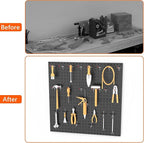 100PCS Metal Pegboard Wall Organizer, 30×60cm Pegboard Panels Tool Organizer Kit, Peg Board Utility Tool Storage for Garage W
