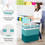 StorageRight Large Collapsible Laundry Basket Hamper with Easy Carry Handles，Freestanding Clothes Hampers for Laundry, Bedroo