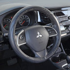 BDK Ergonomic Grip Steering Wheel Cover - Leather Performance Grip for Standard Size Wheels 14.5-15 inch Black