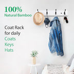Badiano Wooden Coat Rack, Wall-Mounted Organizer for Closet, Entryway, Hallway, Foyer, Bedroom, Heavy Duty Double Hooks for H