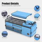 LIBZAKI Oversize 4 in 1 Car Trunk Storage Organizer, Multi Compartment Collapsible Trunk Storage Box with Cooler Bag for Car