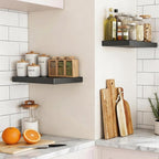 INHABIT UNION 17.5in Floating Shelves for Wall, Wall Mounted Shelves for Decor Storage Set of 2, Floating Shelf for Bedroom, 