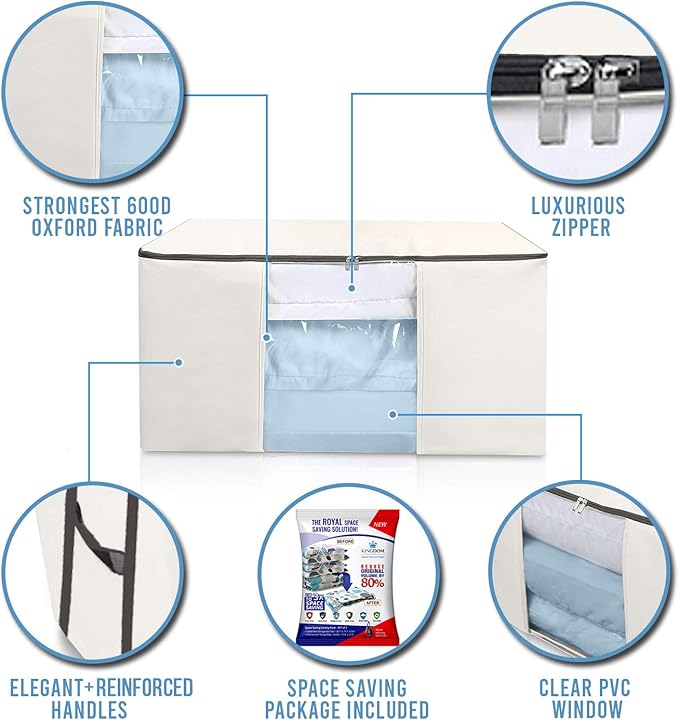Cube Vacuum Storage Bags, Space Saver Bags, Decorative Totes with Cubic Vacuum Compression Seal Bags for Clothing & Bedding. 