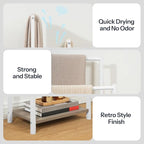 HOOBRO Free Standing Towel Rack for Bathroom, 2 Tier Blanket Rack, 16.5" L x 9.4" W x 31.5" H, Blanket Holder, Drying and Dis