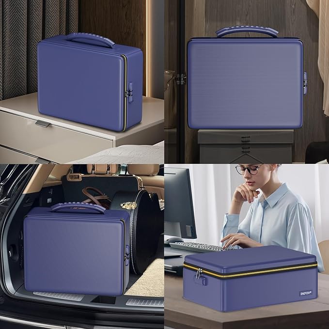 ENGPOW Fireproof Document Box, Hard Fireproof Box with Fireproof Zipper＆Lock, 6400°F Heat Insulated Fireproof Water Resistant
