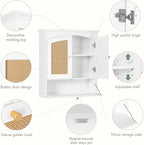 Spirich Bathroom Cabinet Wall Mount, Boho Medicine Cabinet for Bathroom, Over The Toilet Storage Cabinet with Rattan Doors an