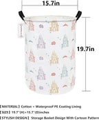 QUEENLALA Large Storage Basket,Laundry Hamper/Bathroom/Home Decor/Collapsible Round Storage Bin,Boys and Girls Hamper/Boxes/C