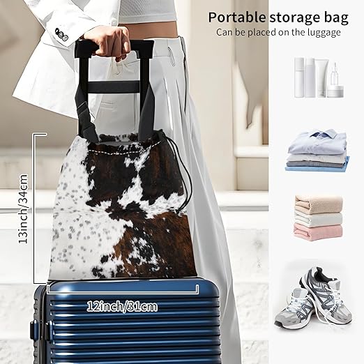 Car Trash Bag Large Hanging Can for Back of Seat, Cute Waterproof Car Garbage Bag for Vehicle, Travelling, Outdoor Retro Cow Print