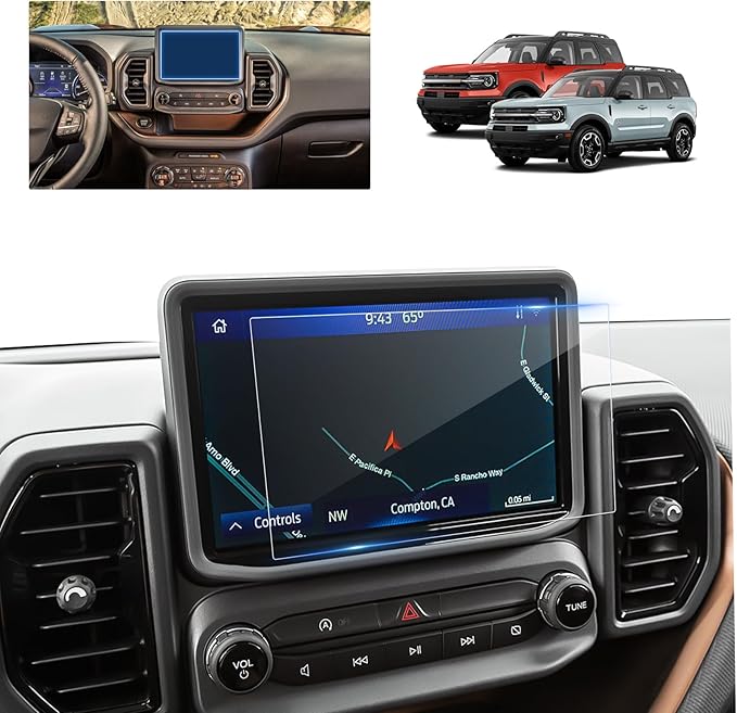 Bronco Screen Protector 8 In for 2021-2024 Ford Bronco/Bronco Sport Base/Big Bend/Outer Banks/Badlands SYNC 3 8-In Touchscree
