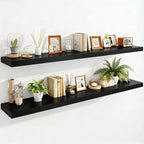 IAE Floating Wall Shelves 55 inch,Bathroom Shelving Wall Mounted,Invisible Shelving Floating Kitchen Shelves,Wooden Wall Shel