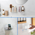 Diesisa 2pc Acrylic Wall Mount Organizer, Small Adhesive Clear Cabinet Door Organizer,Acrylic Shelves for Wall,No Drilling Ha