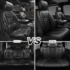 CAR PASS Nappa Leather Car Seat Covers Full Set, Luxury Seat Protector for Cars, Waterproof Anti-Slip Car Seat Cushion Armres