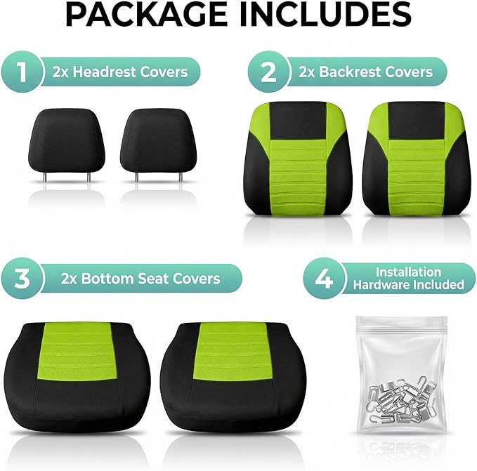 FH Group Automotive Car Seat Covers Front Set Premium 3D Air Mesh Front Seat Covers, Airbag Compatible Universal Fit Interior
