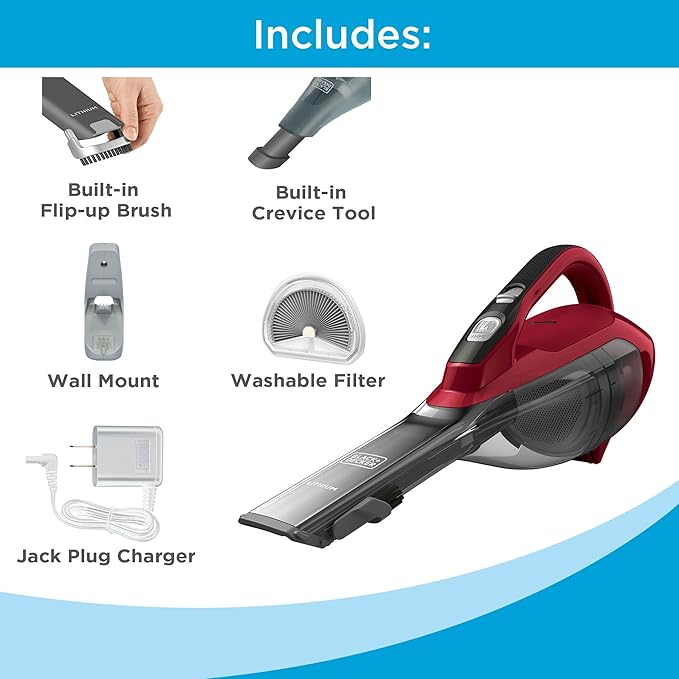BLACK+DECKER dustbuster AdvancedClean Cordless Handheld Vacuum, Home and Car Vacuum (HLVA320J26)