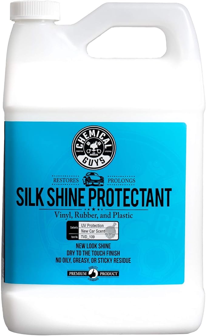 Chemical Guys Silk Shine Tire and Trim Dressing and Protectant – Non-Greasy Vinyl, Plastic & Rubber Spray, Plastic Restorer f