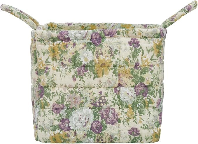Boho Fabric Storage Basket, Large Capacity Laundry Basket, 12.2'' x 10.23'' x 10.23'' Collapsible Laundry Hamper with Easy Ca