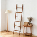 Blanket Ladder Pre Assembled 76in Wooden Ladder Shelf Living Room Bathroom Bedroom Decorative Wall Leaning Farmhouse Quilt Di