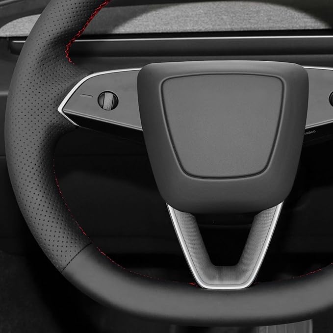 MEWANT DIY Stitching Steering Wheel Cover Wrap for Tesla Model 3 Highland 2023-2025/Model Y 2025 Highland for Tesla Model 3/Model Y Accessories