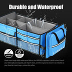 LIBZAKI Oversize 4 in 1 Car Trunk Storage Organizer, Multi Compartment Collapsible Trunk Storage Box with Cooler Bag for Car