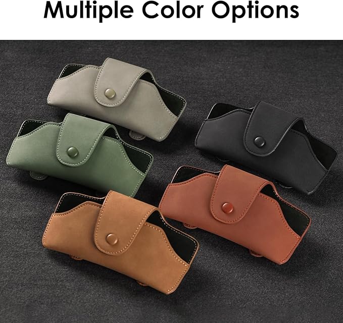 Car Sunglasses Holder for Car Visor Vegan Leather Auto Eyeglass Case with Clip Automotive Interior Visor Accessories