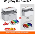 CTIME 3-Tier Medicine Organizer with Pill Case - Portable Pill Case & Empty First Aid Kit for Home, Travel, RV, School, Dorm,