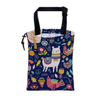 Car Garbage Bag Colorful Llama Flowers and Birds Hanging Canvas Car Trash Bag Waterproof Drawstring Car Back Seat Organizer for Car Back Front Seat Console with Adjustable Buckle