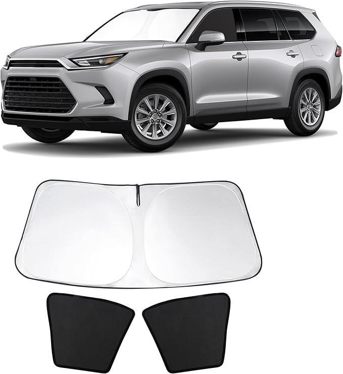 3PCS Car Window Shades Front Windshield Sun Shade Foldable Window Shade Custom Fit for Honda Odyssey 2018-2024 Accessories Car Shades for Front Windows Anti-UV Rays Block Heat