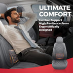 FREESOO Front Car Seat Covers - Luxury Breathable Waterproof Faux Leather Car Seat Cushion Protectors with Lumbar Support, Un