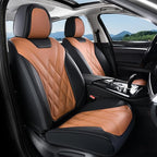 Coverado Car Seat Covers Full Set, Seat Covers for Cars, Front Seat Covers and Back Seat Cover Waterproof Leather Automotive 