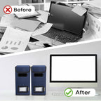 BALEINE File Organizer Box with Lid, Collapsible File Folder Organizer with Plastic Slide, Hanging File Folder Box for Office