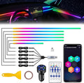 Acrylic Interior Car LED Strip Light with USB/Type C/4-Port Cigarette Lighter, Dreamcolor 6 in 1 with 175 inches 650 LEDs Ambient Lighting Kits, Sound Active Function Neon Led Strips for Car
