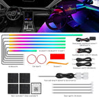 Dreamcolor Acrylic Interior Car LED Strip Light with Wireless APP, RGB 14 in 1 with 175 inches 612 LEDs Fiber Optic Strip Lights for Car, Dual Zone Music Sync Neon Car Ambient Lighting Kits