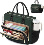 LOVEVOOK Teacher Tote Bag for Women,Laptop bag with Large Cup Holder,Work bag with Accordion File Organizer Pocket,Multi-Pock