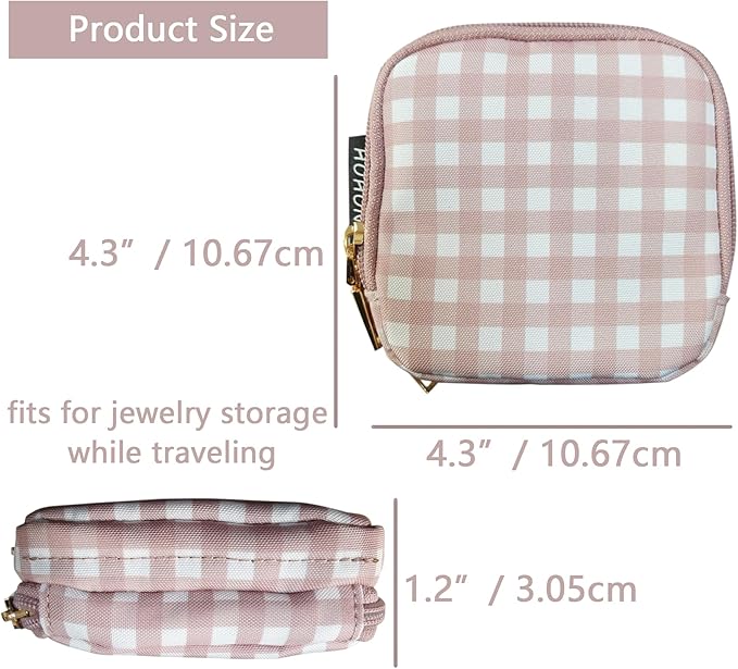 Travel Jewelry Case Small Jewelry Organizer Purse Jewelry Bag Women Jewelry Purse Double Layers for Bracelet Rings Earring Ne