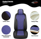 CAROMOP Luxury Faux Leather&Fabric Car Seat Covers Full Set with Breathable 3D Foam Back Support,Universal Comfortable Seat C