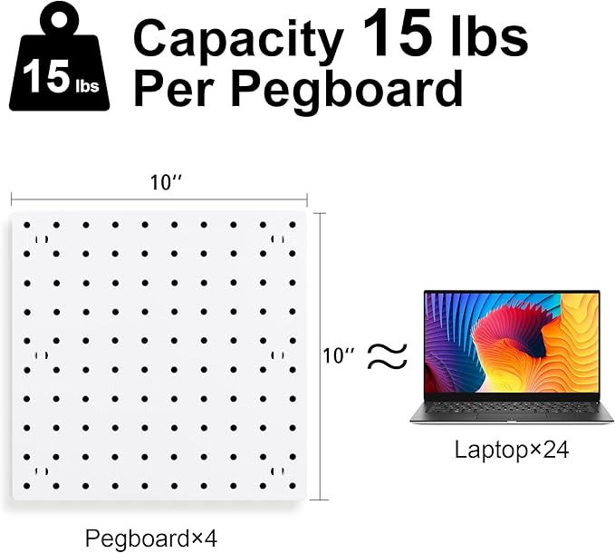 Pegboards, Pegboard Wall Organizer Panels, Peg Boards for Wall, Craft Room, Kitchen, Garage, Living Room, Bathroom, and Study