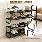 Expandable Shoe Rack - Shoe Stand Holder for Closet, Adjustable Shoe Shelf Storage, Stackable Long Shoe Stand Holder for Livi