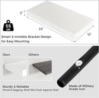 Floating Shelves for Wall, 24 Inch Wide x 12 Inch Deep Floating Shelves, Long Wood Floating Wall Shelf Shelves for Living Roo