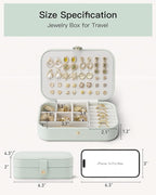 VLANDO Travel Jewelry Case for Women Girls Mothers, PU Leather Portable Small Jewelry Box for Rings, Necklaces, Bracelets, Ea