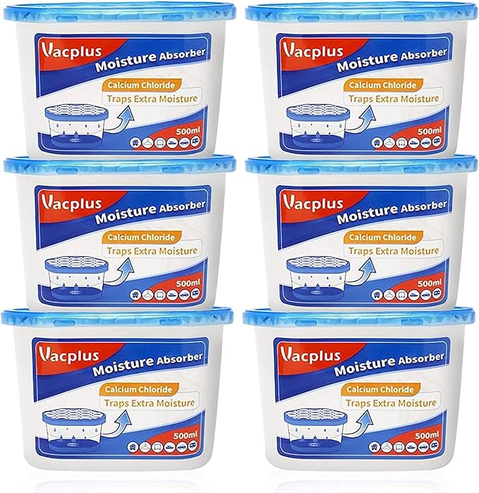 Vacplus Moisture Absorbers - Dehumidifiers for Closet, Efficient Humidity Absorber Boxes Collect Excess Moisture for