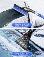 HEEYA 42.2 Inch Ice Scraper and Brush for Car, Snow Brush and Ice Scraper for Windshield Window, Car Snow Scraper with Foam Grip for SUV Truck Jeep Vehicle - Blue