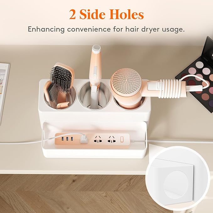 Lifewit Hair Tool Organizer Countertop, Removable Blow Dryer Holder for Bathroom, Acrylic Hot Tools Organizer Storage for Cur