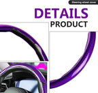 3pcs Universal Carbon Fiber Steering Wheel Cover - Anti-Slip & Segmented Design, Universal 99% Durable Steering Wheel Protect