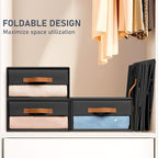 DIMJ Closet Organizers and Storage - Foldable Storage Bins with Drawers Fabric Stackable Storage Drawers with Clear Window,Fa