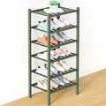 Smiry Bamboo Shoe Rack for Closet, 6 Tier Small Wooden Stackable Shoe Organizer, Free Standing Shoes Storage Shelf for Entryw